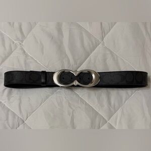 Coach Black Belt with Silver Buckle